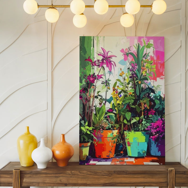 Maximalist Botanical Canvas – Vibrant Indoor Jungle Art - Gifitto