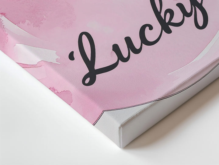 Lucky 8 Pool Ball Canvas – Minimalist Pink Watercolor Art - Gifitto