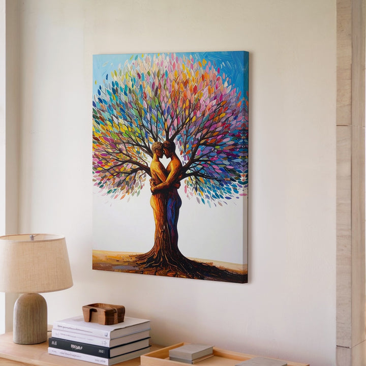 Unity Tree Canvas – Symbolic Embrace of Love, Growth, and Nature - Gifitto