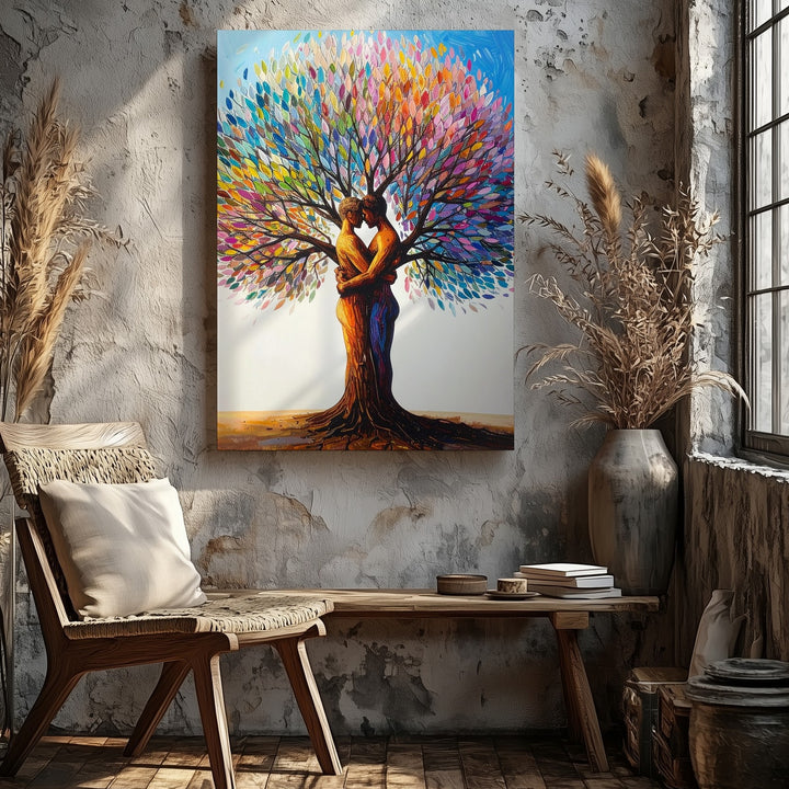 Unity Tree Canvas – Symbolic Embrace of Love, Growth, and Nature - Gifitto