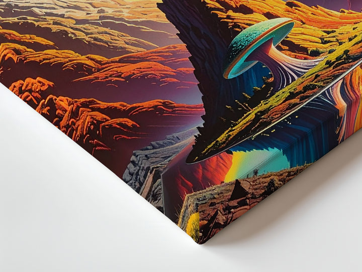 Psychedelic Mushroom Canvas – Surreal Cosmic Landscape & Vibrant Colors - Gifitto