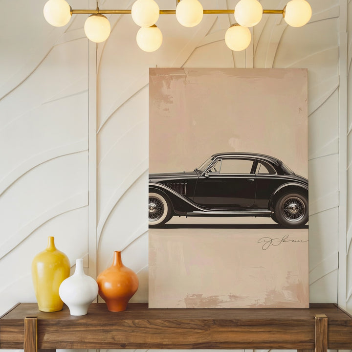 Minimalist Porsche 911 Sketch Canvas – Vintage Automotive Line Art - Gifitto