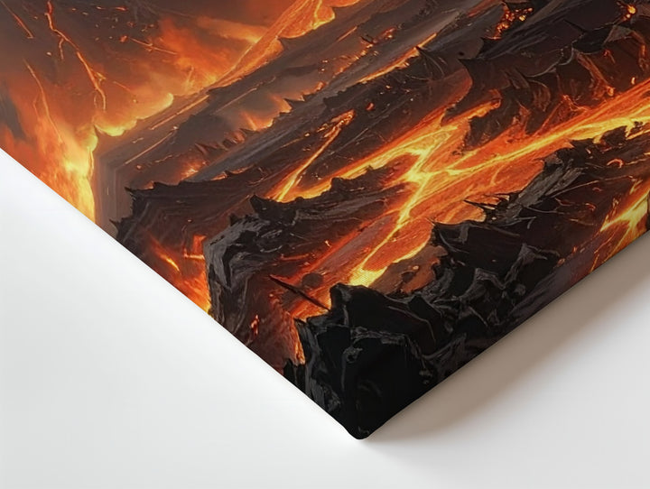 Apocalyptic Inferno Canvas – Fiery Volcano Eruption Landscape Wall Art - Gifitto