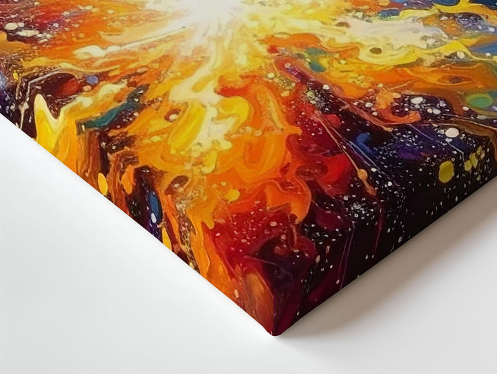 Stellar Bloom Canvas – Abstract Nebula Explosion in Vivid Cosmic Colors - Gifitto