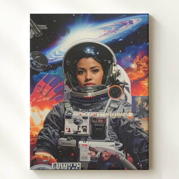 Retro Space Exploration Canvas – Astronaut & Vintage NASA Collage Art - Gifitto