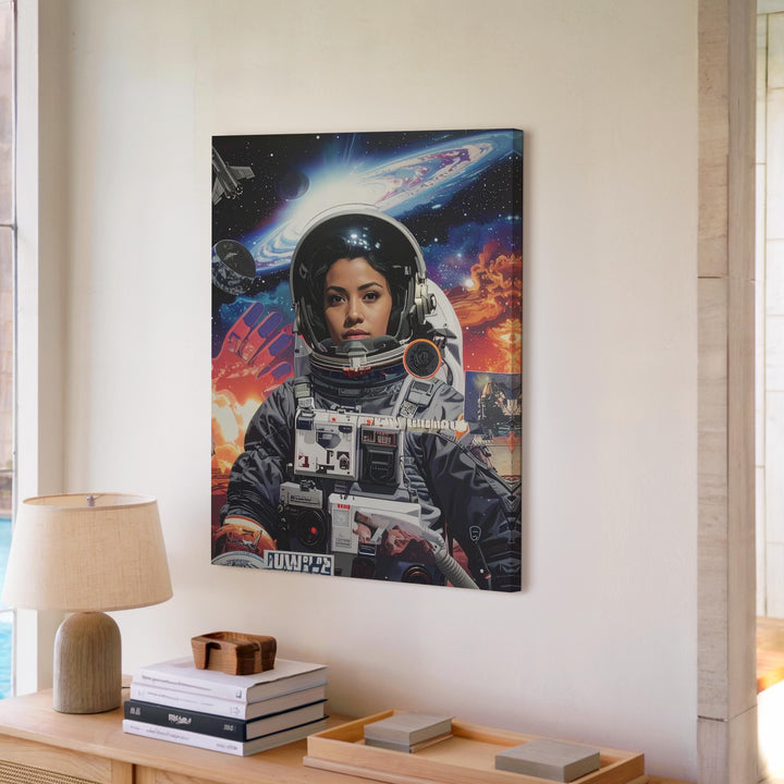 Retro Space Exploration Canvas – Astronaut & Vintage NASA Collage Art - Gifitto