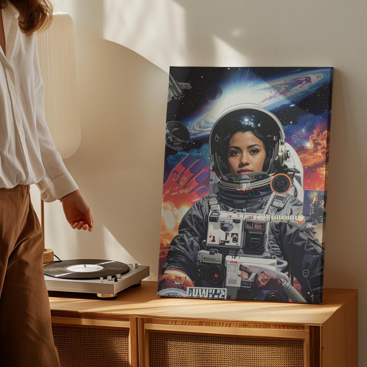 Retro Space Exploration Canvas – Astronaut & Vintage NASA Collage Art - Gifitto