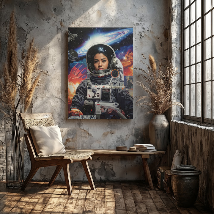 Retro Space Exploration Canvas – Astronaut & Vintage NASA Collage Art - Gifitto