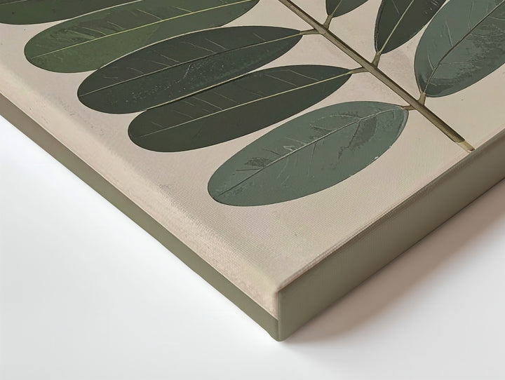 Minimalist Botanical Leaf Canvas – Stylized Green Leaf Art - Gifitto