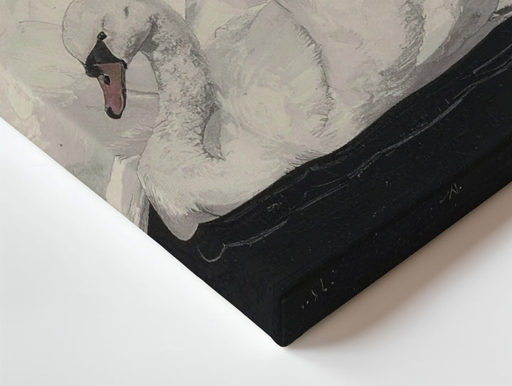 Graceful Swan Canvas – Minimalist Black and White Elegance Art - Gifitto