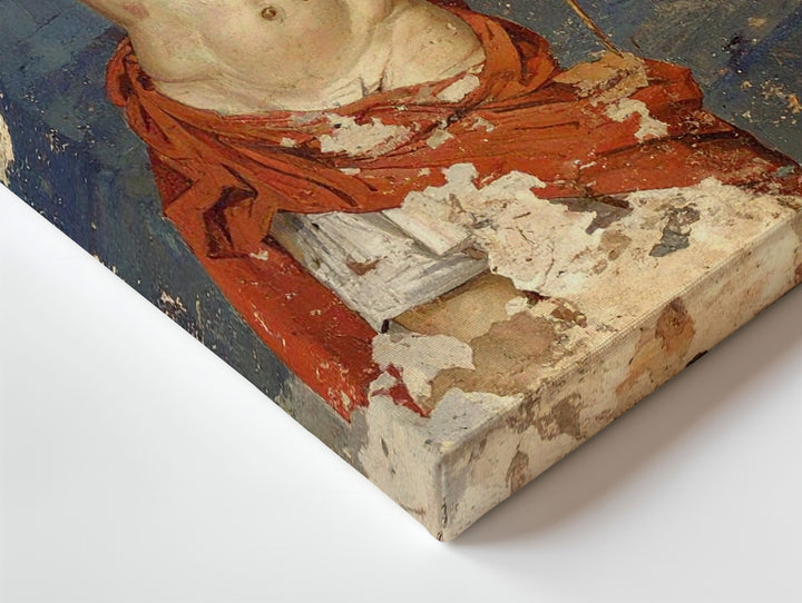 Ancient Greek Archer Canvas – Weathered Fresco-Style Wall Art - Gifitto
