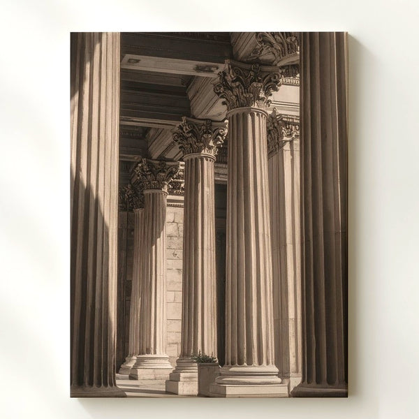 Majestic Greco-Roman Columns Canvas – Black & White Architectural Wall Art - Gifitto