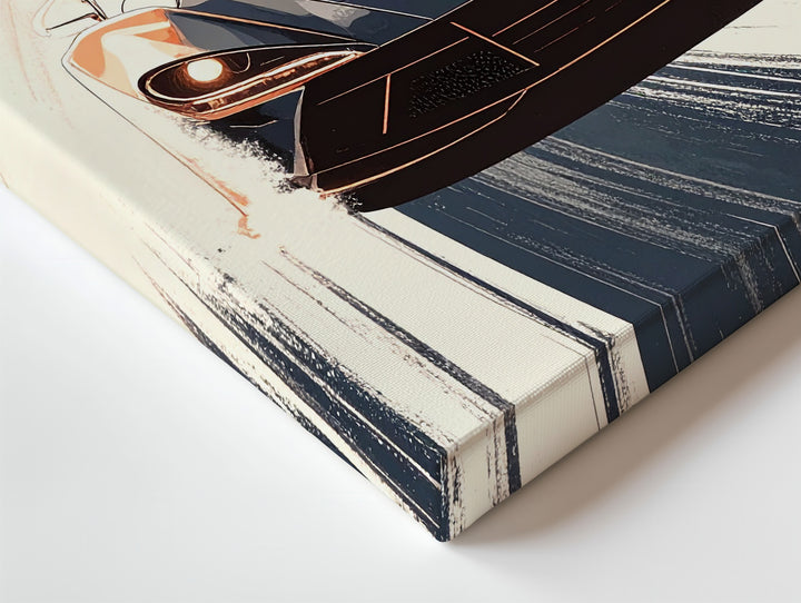 Futuristic Velocity Canvas – Black & Copper Hypercar in Motion - Gifitto