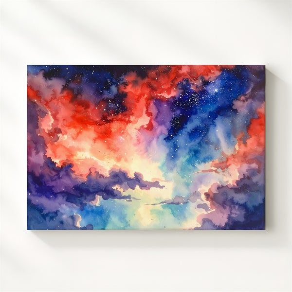 Celestial Watercolor Canvas – Abstract Nebula Cloud in Dreamlike Cosmic Color - Gifitto