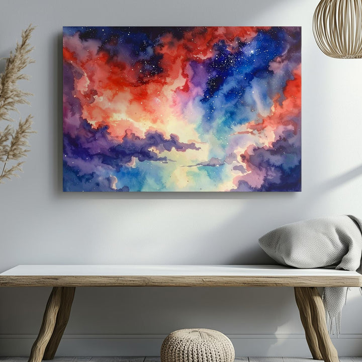 Celestial Watercolor Canvas – Abstract Nebula Cloud in Dreamlike Cosmic Color - Gifitto