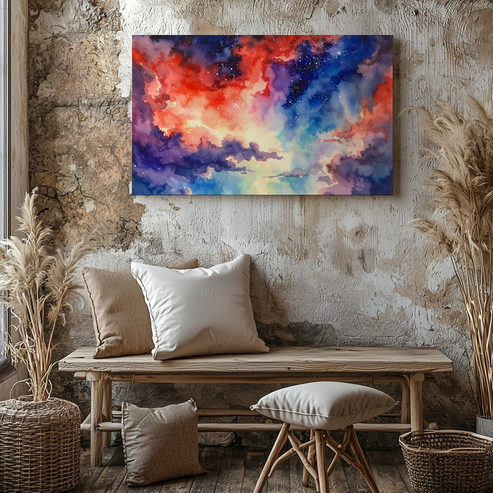 Celestial Watercolor Canvas – Abstract Nebula Cloud in Dreamlike Cosmic Color - Gifitto