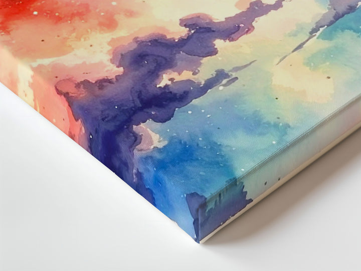 Celestial Watercolor Canvas – Abstract Nebula Cloud in Dreamlike Cosmic Color - Gifitto
