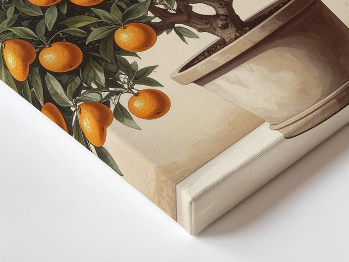 Potted Orange Tree Canvas – Vintage Botanical Fruit Tree Illustration - Gifitto