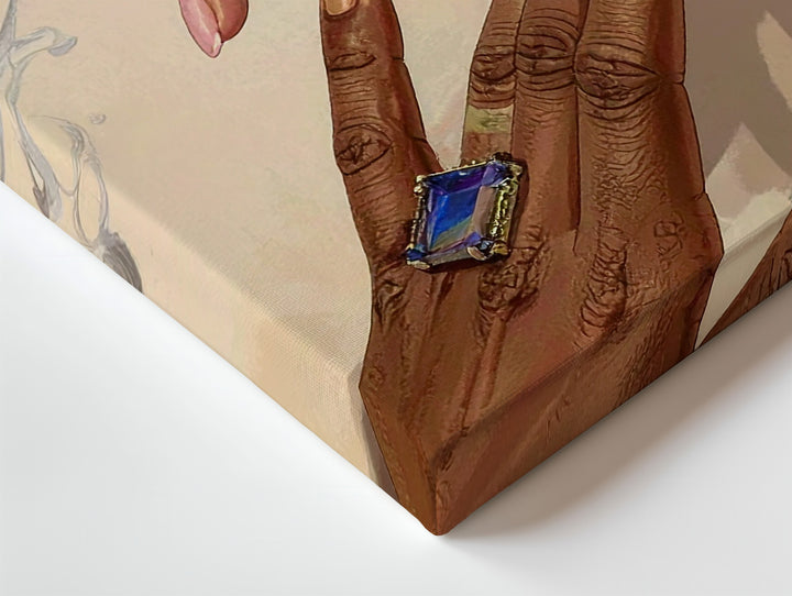 Creative Duel Canvas – Surreal Hands with Pencils in Symbolic Mid-Air Tension - Gifitto