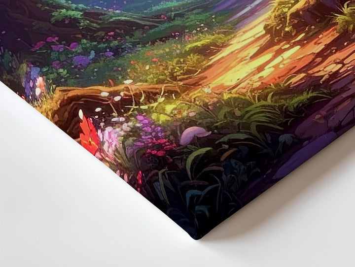 Enchanted Forest Path Canvas – Magical Bioluminescent Realm Wall Art - Gifitto