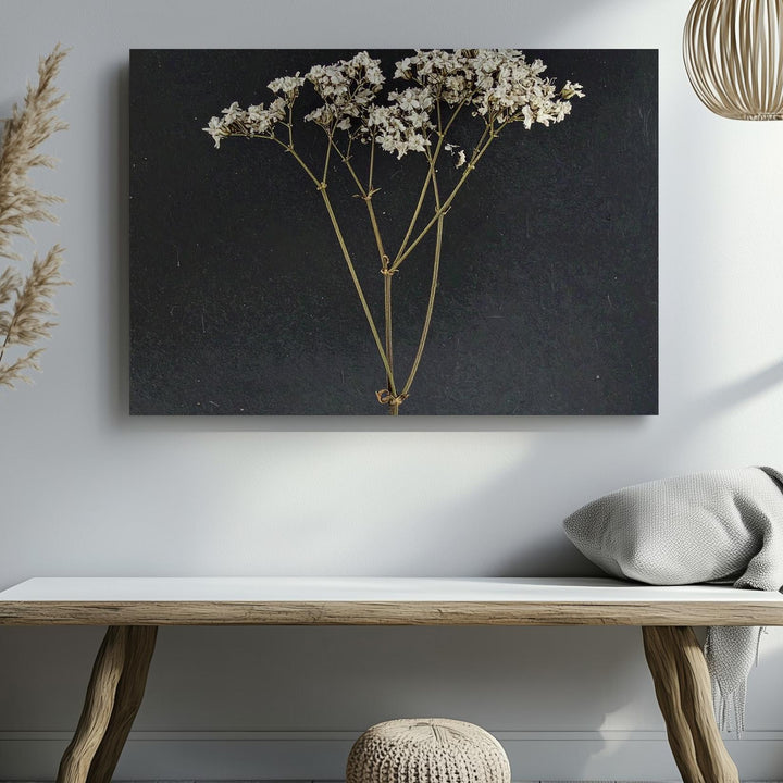 Delicate Dried Flower Canvas – Minimalist Botanical Art - Gifitto