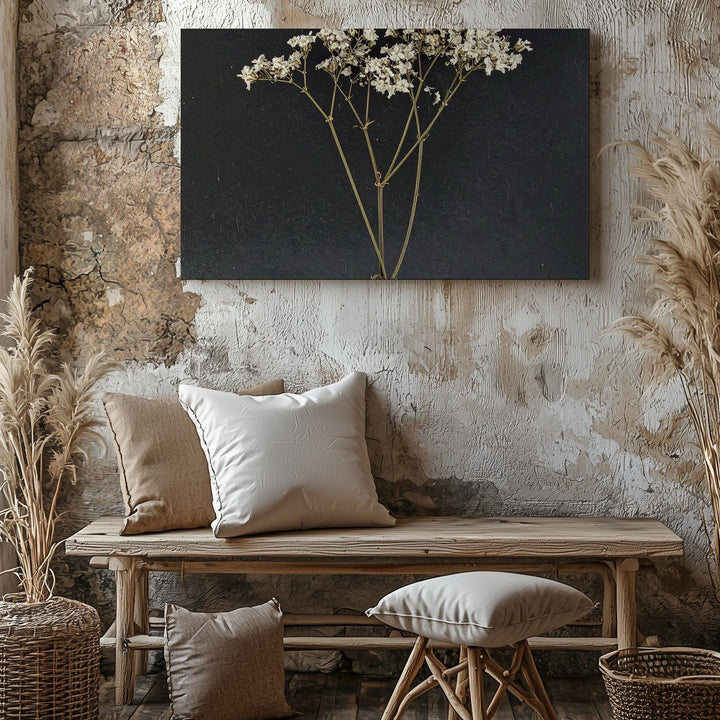 Delicate Dried Flower Canvas – Minimalist Botanical Art - Gifitto