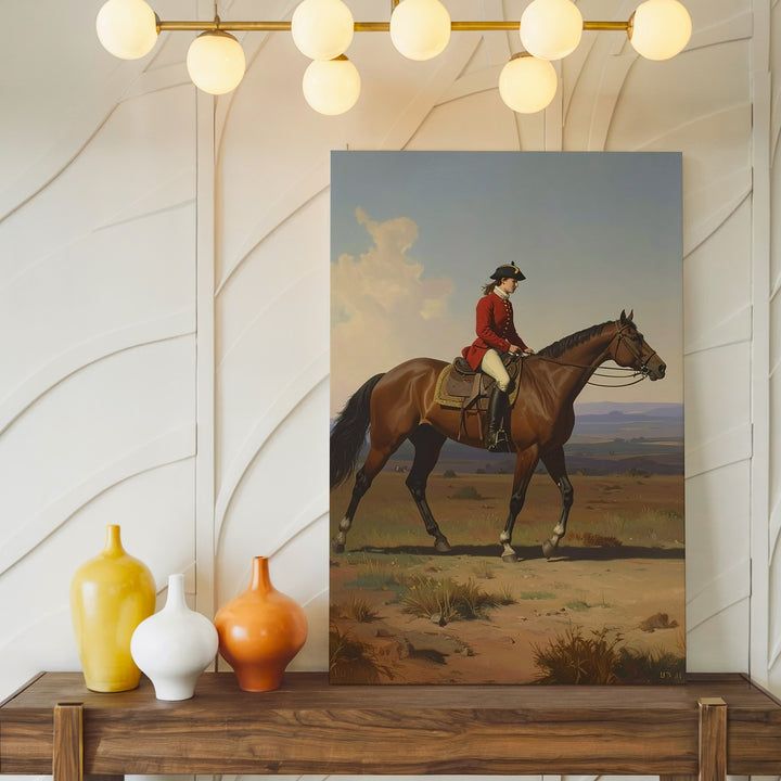Lone Rider Canvas – Classical Equestrian Scene in Barren Landscape - Gifitto