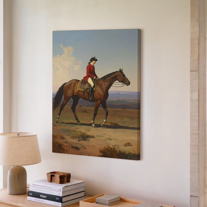 Lone Rider Canvas – Classical Equestrian Scene in Barren Landscape - Gifitto