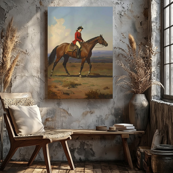Lone Rider Canvas – Classical Equestrian Scene in Barren Landscape - Gifitto
