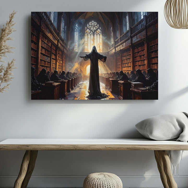 Arcane Library Canvas – Mystical Rituals and Ancient Knowledge Wall Art - Gifitto