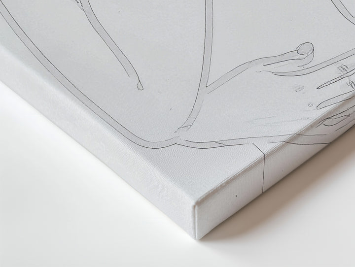 Thoughtful Grace Canvas – Minimalist Female Line Art Portrait - Gifitto