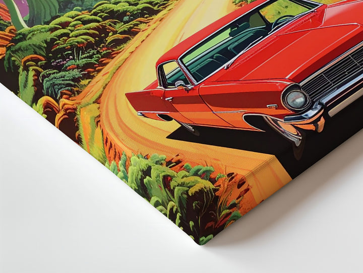 Cosmic Cruise Convertible Canvas – Retro Car in Alien Mushroom Forest - Gifitto