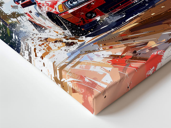 Tropical Rally Rush Canvas – Watercolor BMW in Urban Jungle - Gifitto