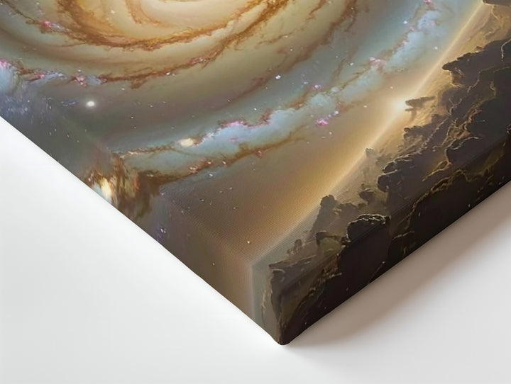 Golden Spiral Galaxy Canvas – Astrophotograph-Style Deep Space Wall Art - Gifitto