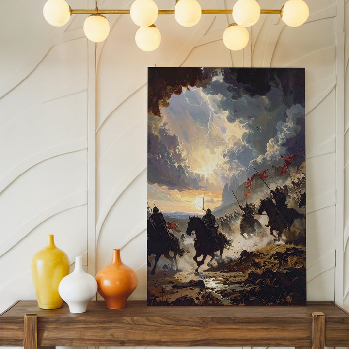 Epic Battlefield Charge Canvas – Cinematic Stormy War Scene - Gifitto