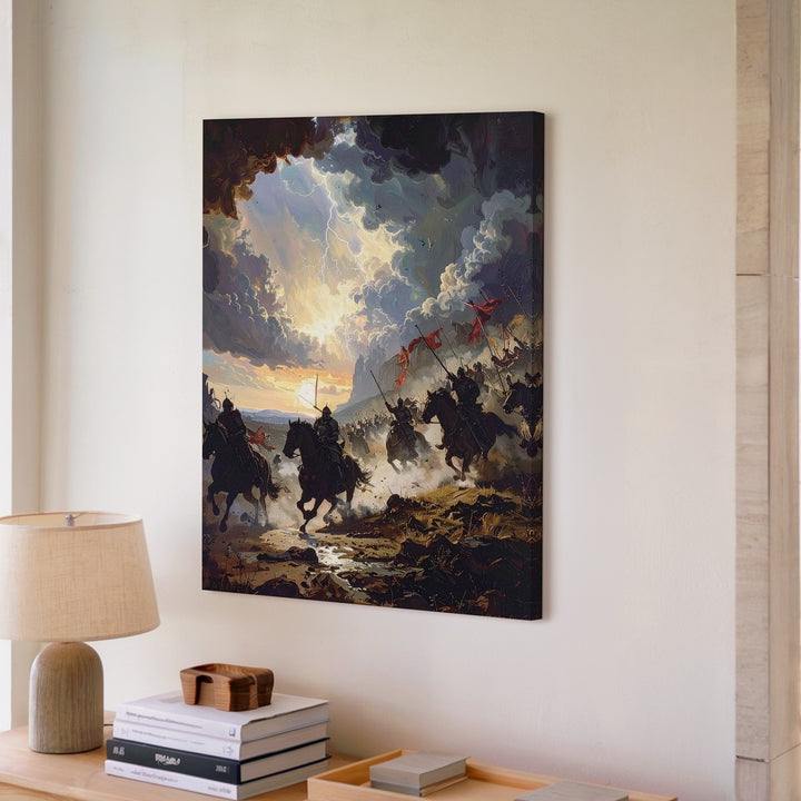 Epic Battlefield Charge Canvas – Cinematic Stormy War Scene - Gifitto