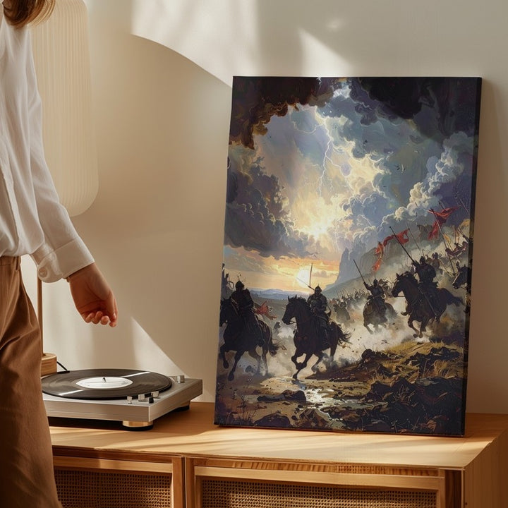 Epic Battlefield Charge Canvas – Cinematic Stormy War Scene - Gifitto