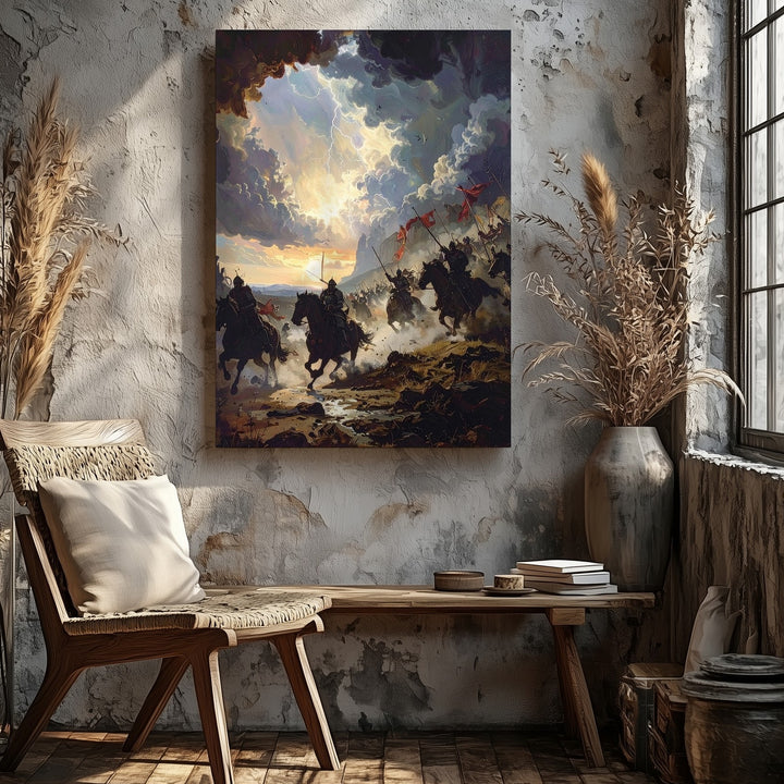 Epic Battlefield Charge Canvas – Cinematic Stormy War Scene - Gifitto