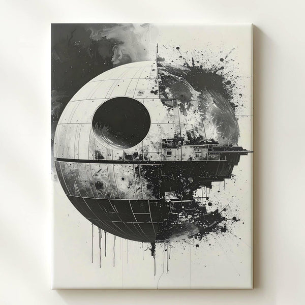 Dystopian Space Weapon Canvas – Death Star-Inspired Destruction Art - Gifitto