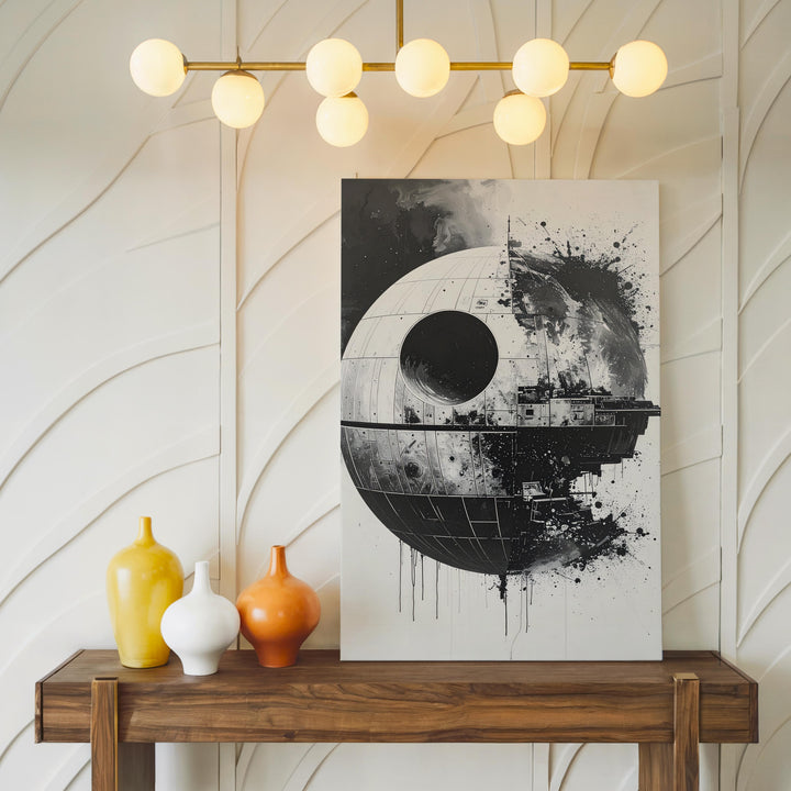 Dystopian Space Weapon Canvas – Death Star-Inspired Destruction Art - Gifitto