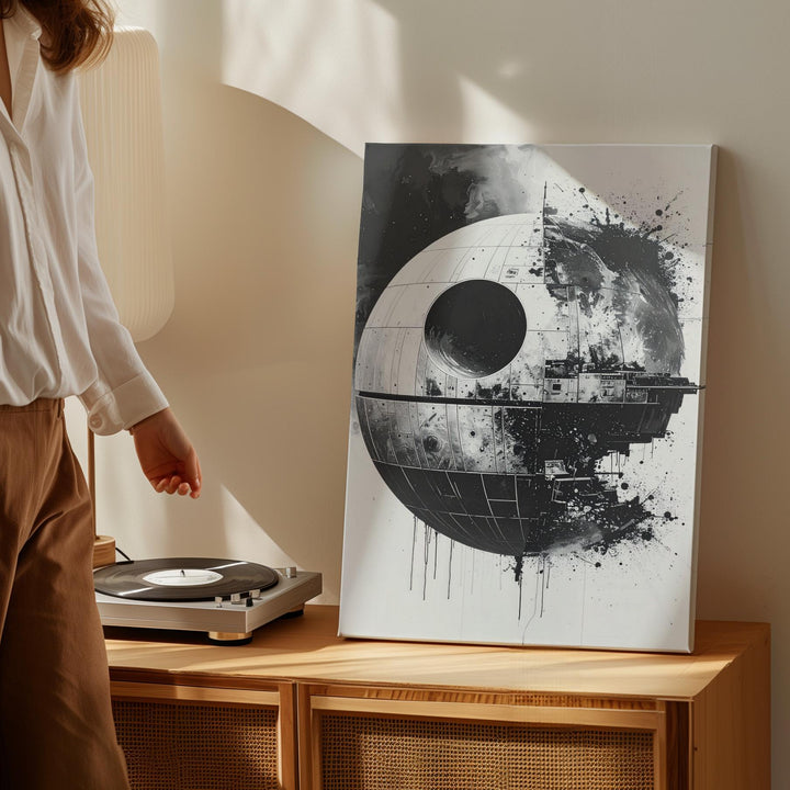 Dystopian Space Weapon Canvas – Death Star-Inspired Destruction Art - Gifitto