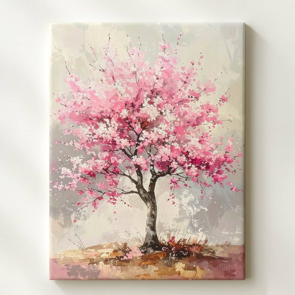 Cherry Blossom Tree Canvas – Serene Spring Landscape Art - Gifitto