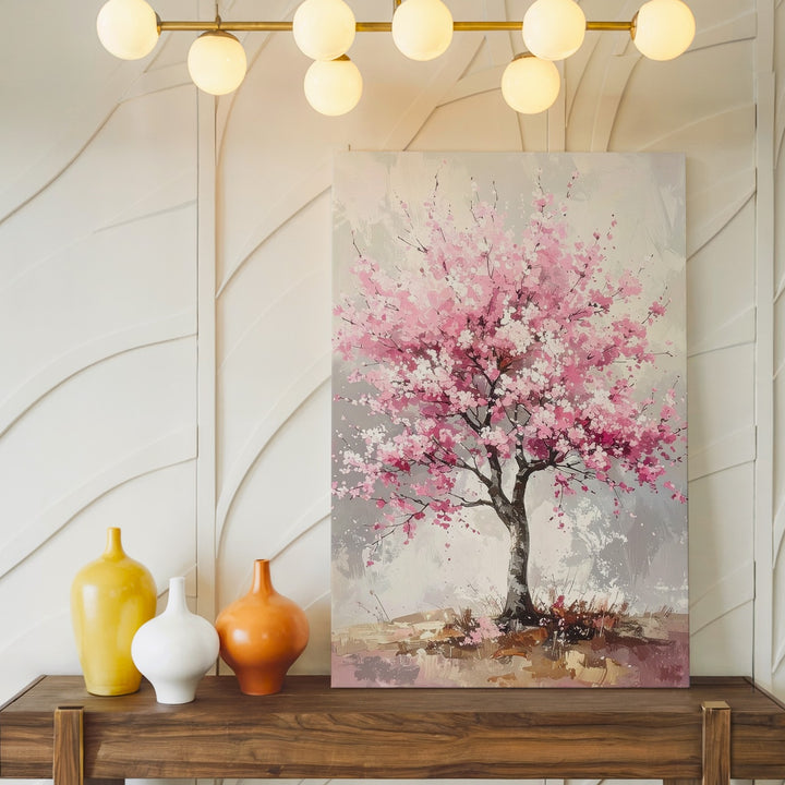 Cherry Blossom Tree Canvas – Serene Spring Landscape Art - Gifitto