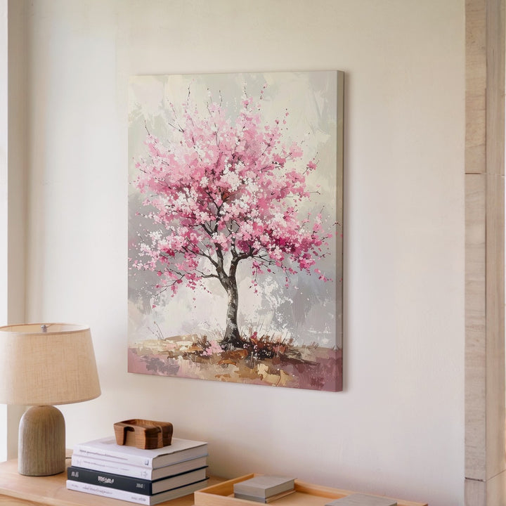 Cherry Blossom Tree Canvas – Serene Spring Landscape Art - Gifitto