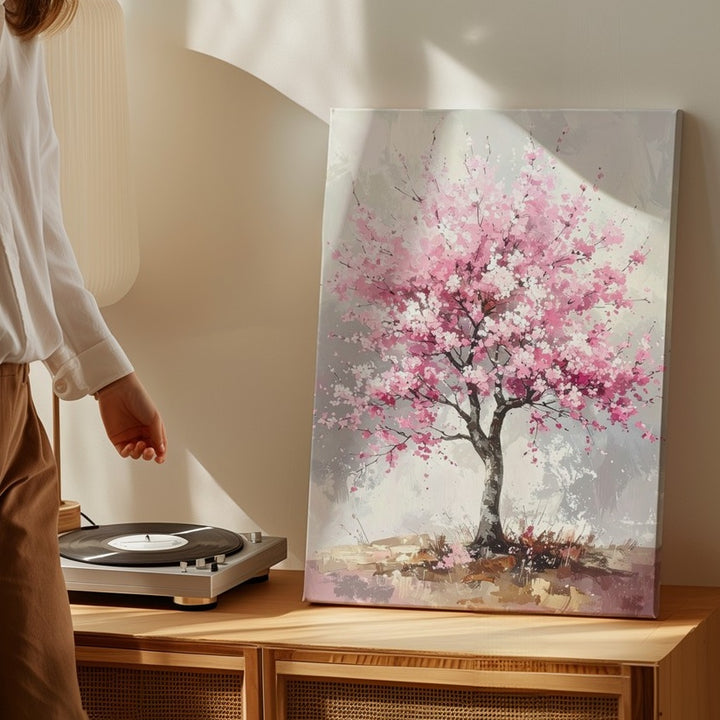 Cherry Blossom Tree Canvas – Serene Spring Landscape Art - Gifitto