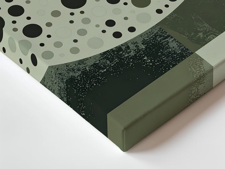 Modern Botanical Bowl Canvas – Abstract Shapes with Olive & Sage Tones - Gifitto