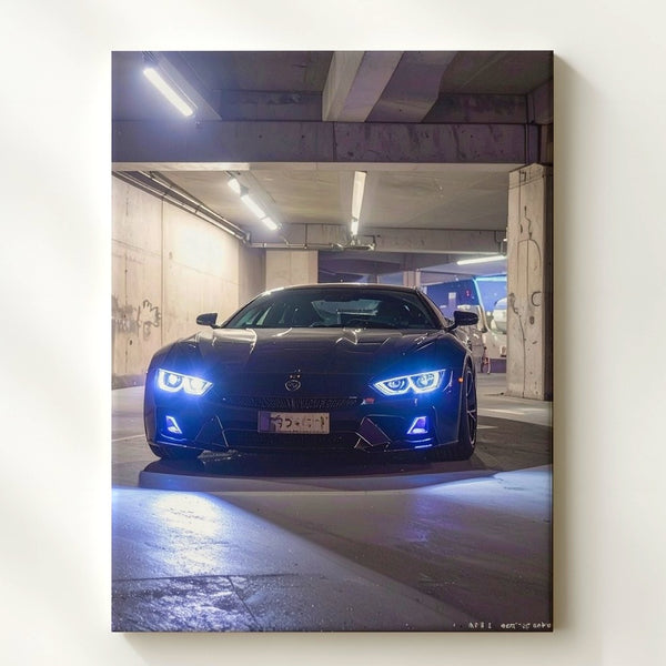 Urban Shadow BMW Canvas – Underground Garage Night Scene - Gifitto