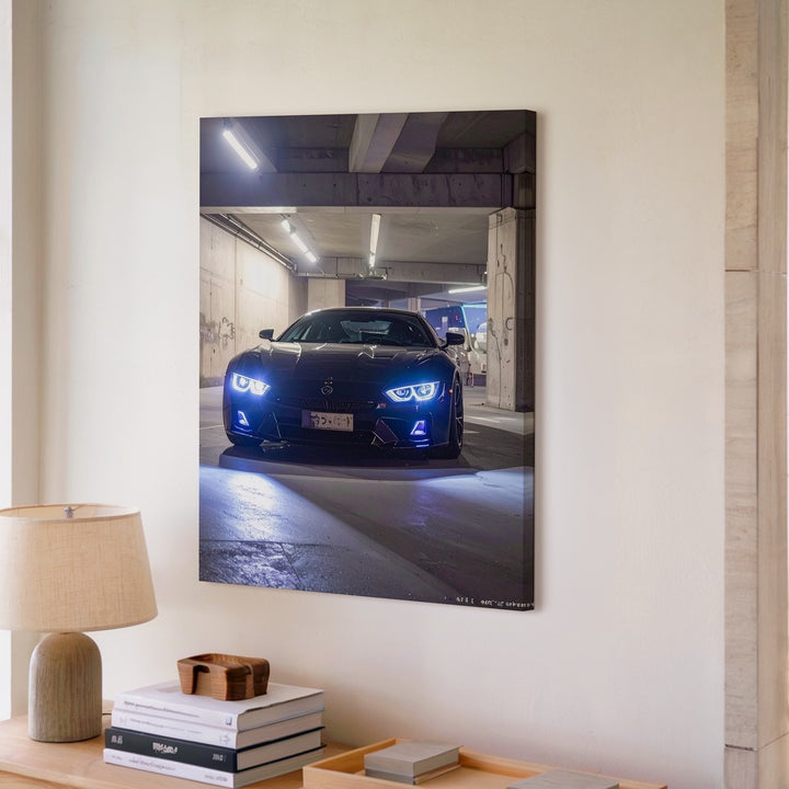 Urban Shadow BMW Canvas – Underground Garage Night Scene - Gifitto