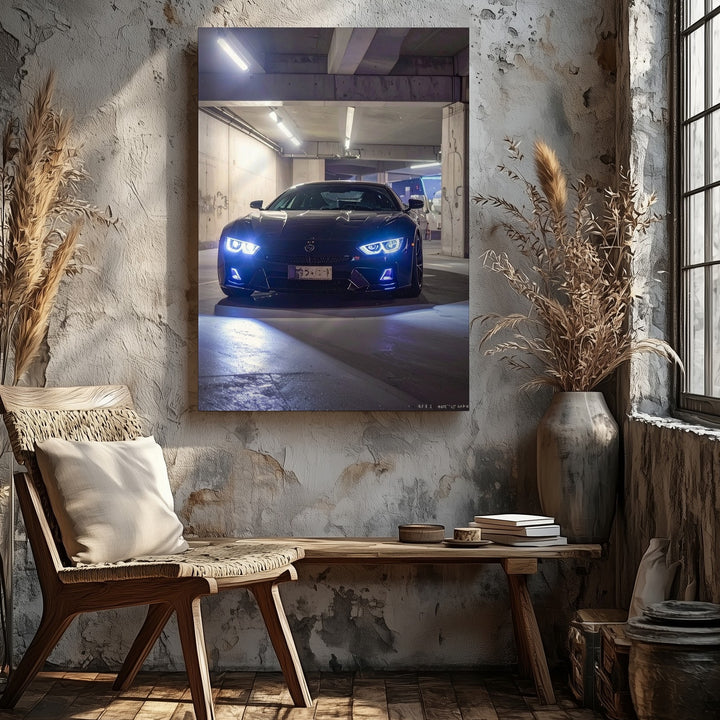 Urban Shadow BMW Canvas – Underground Garage Night Scene - Gifitto