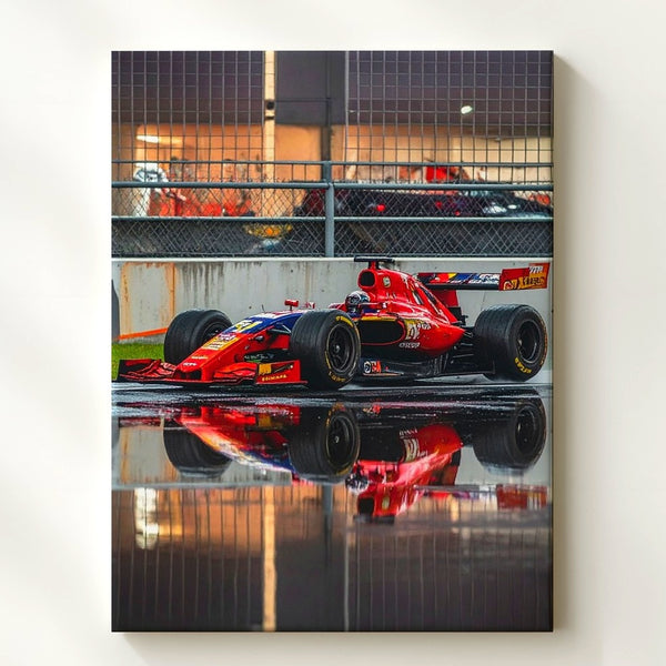 Red Bull Night Precision Canvas – Formula 1 Car with Reflected Asphalt - Gifitto